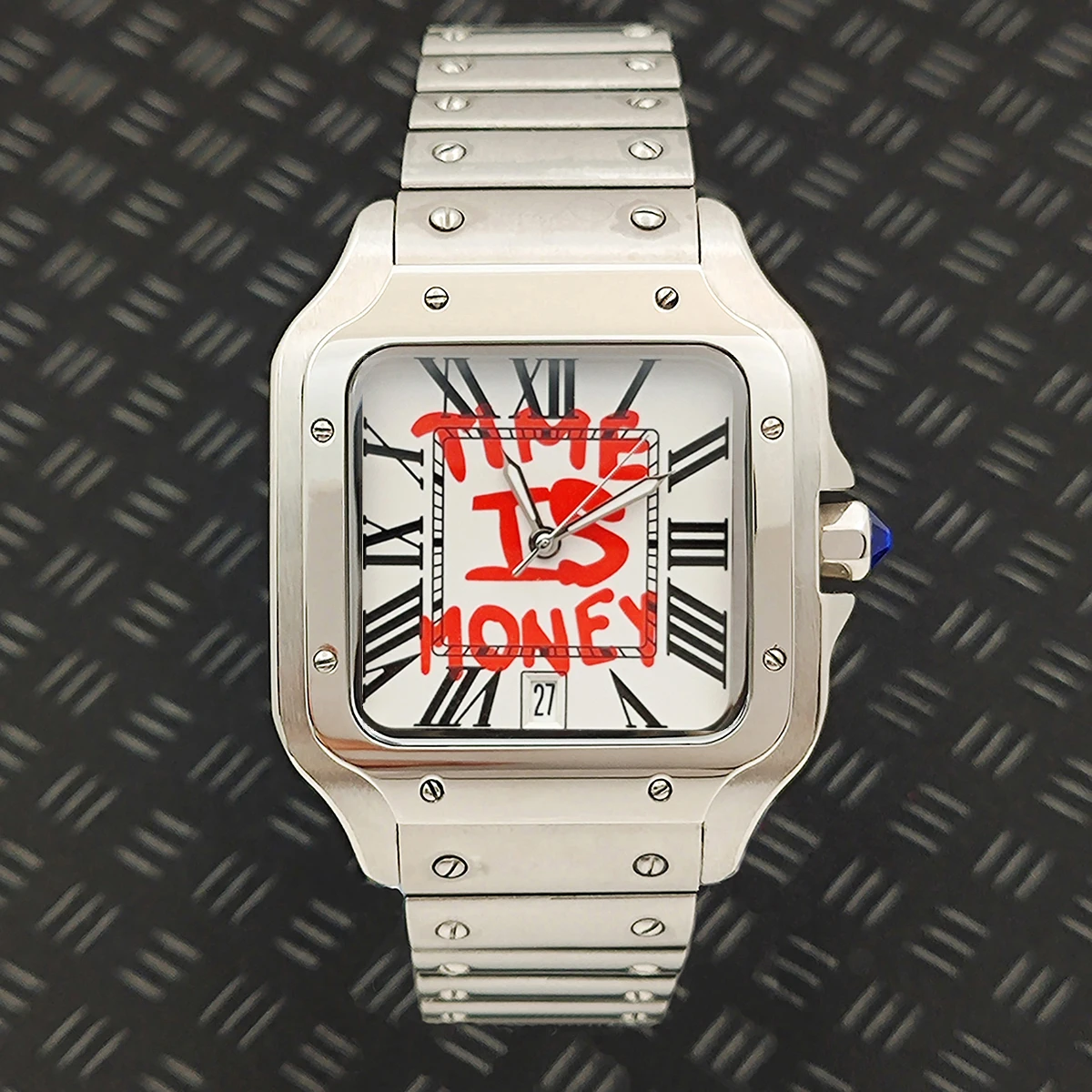 38 مللي متر NH35 حافظة مربع الطلب NH35 ساعة الفولاذ المقاوم للصدأ ساعة شعار مخصص ساعة رجالية ساعة أوتوماتيكية NH35 ساعة يد تعمل بالحركة #4