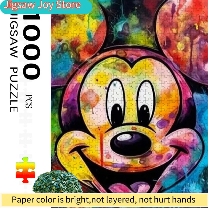 

Большой пазл Disney с Микки Маусом, подходит для детей, с защитой от царапин, устойчивые к повреждениям детали, сложная семейная игра, красочный