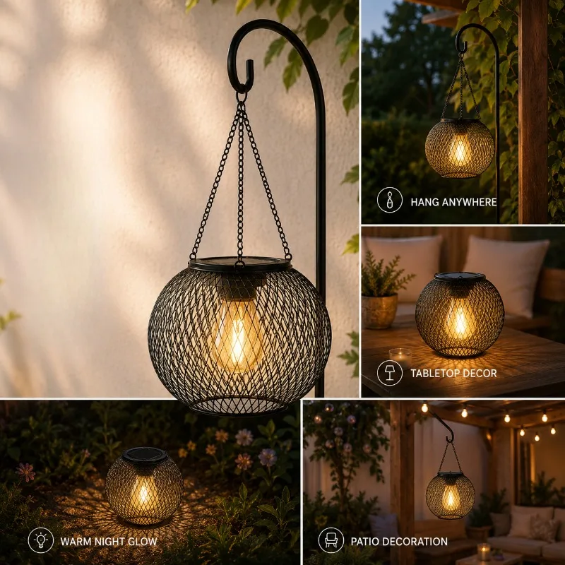 Solar Outdoor Lights Household Garden Lights Wrought Iron Hollow Projection Lights Lawn Decoration Lights Creative Decoration