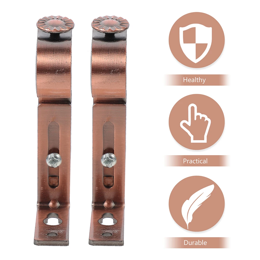 

10 Pcs Mounting Curtain Rod Fixing Accessories Window Heavy Duty Brackets Wrought Iron for Pole Hooks