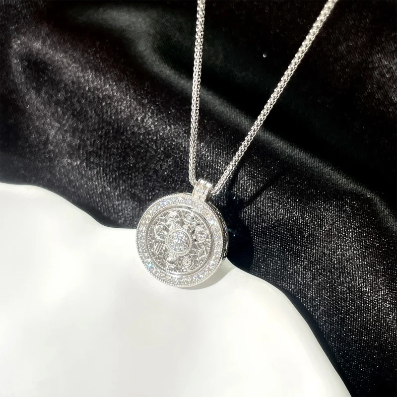 

Seven Angels' Seals Men and Women Rotating Eight Treasures Compass Pendant Necklace Solomon's Seal Spiritual Amulet Protective A