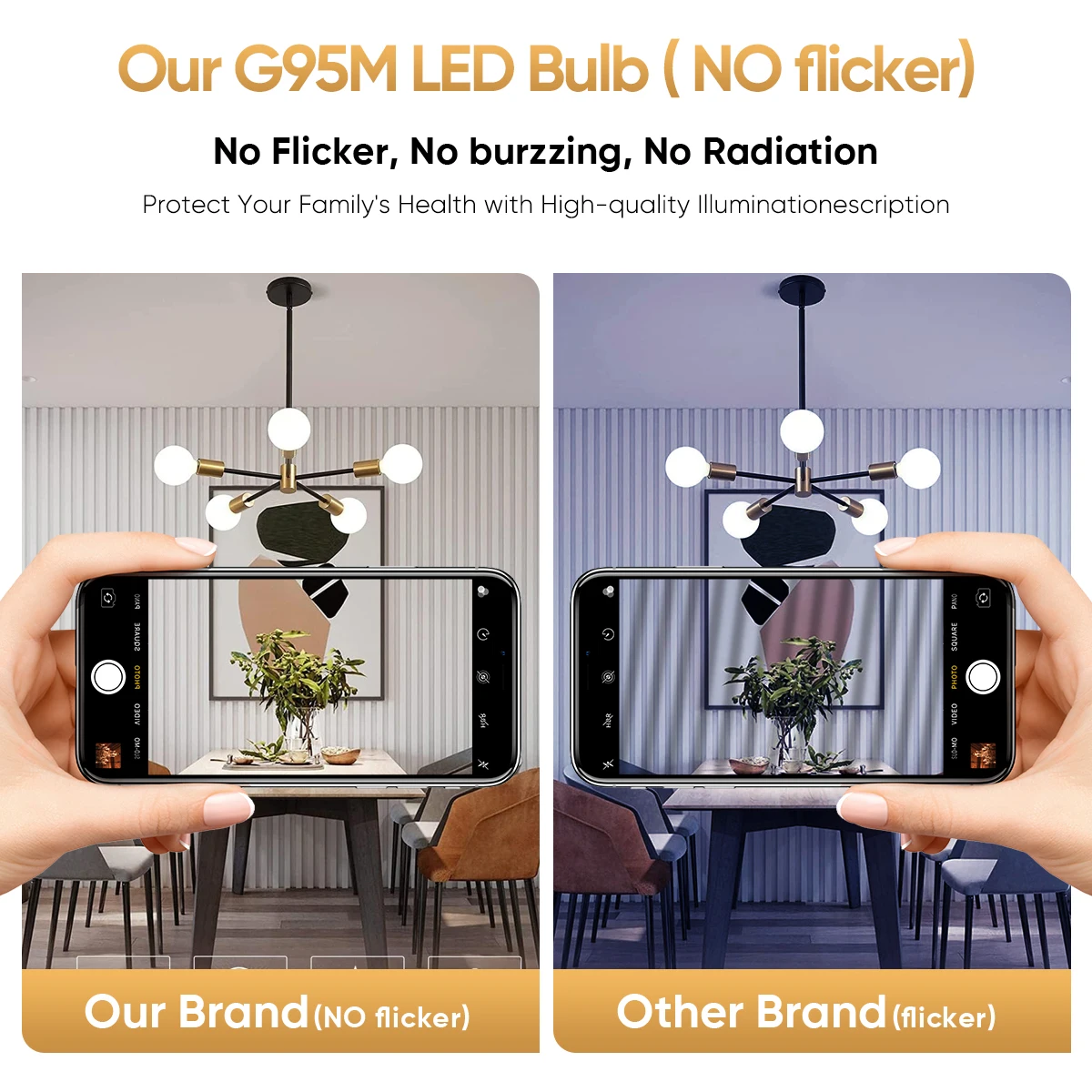 G95 Globe Led Bulb E26 110v High Lumen Dimmable 12W 1521ML Vintage Warm White Pendant Replacing Light Bulbs Filament Lamp Indoor