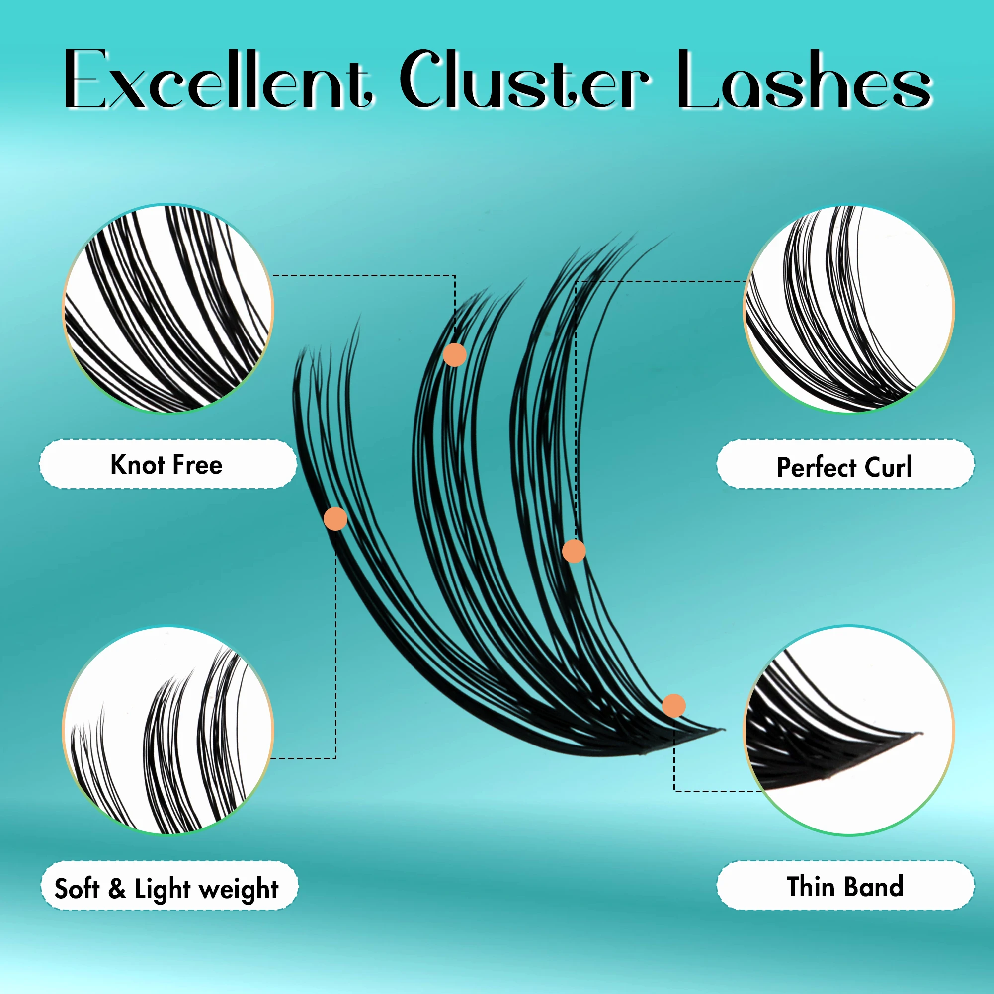 GEMERRY DIY Cluster Eyelash Extensions Kit with Lash Bond and Seal and Tweezers for Beginners 280PCS Individual Makeup at Home