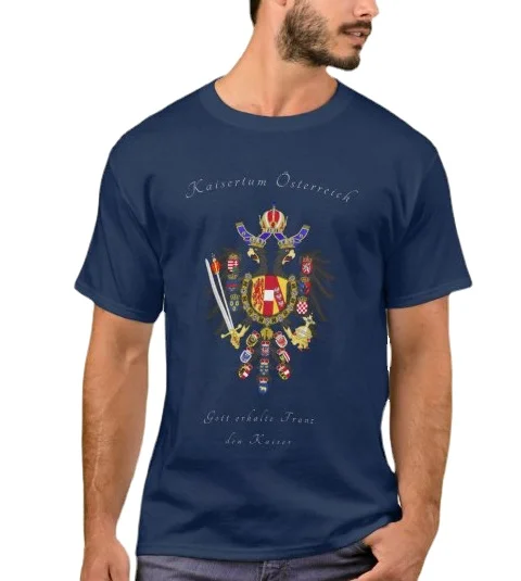 Former Austrian Empire Coat of Arms Title of The Anthem Printed T-Shirt Summer Cotton O-Neck Short Sleeve Mens T Shirt New S-3XL