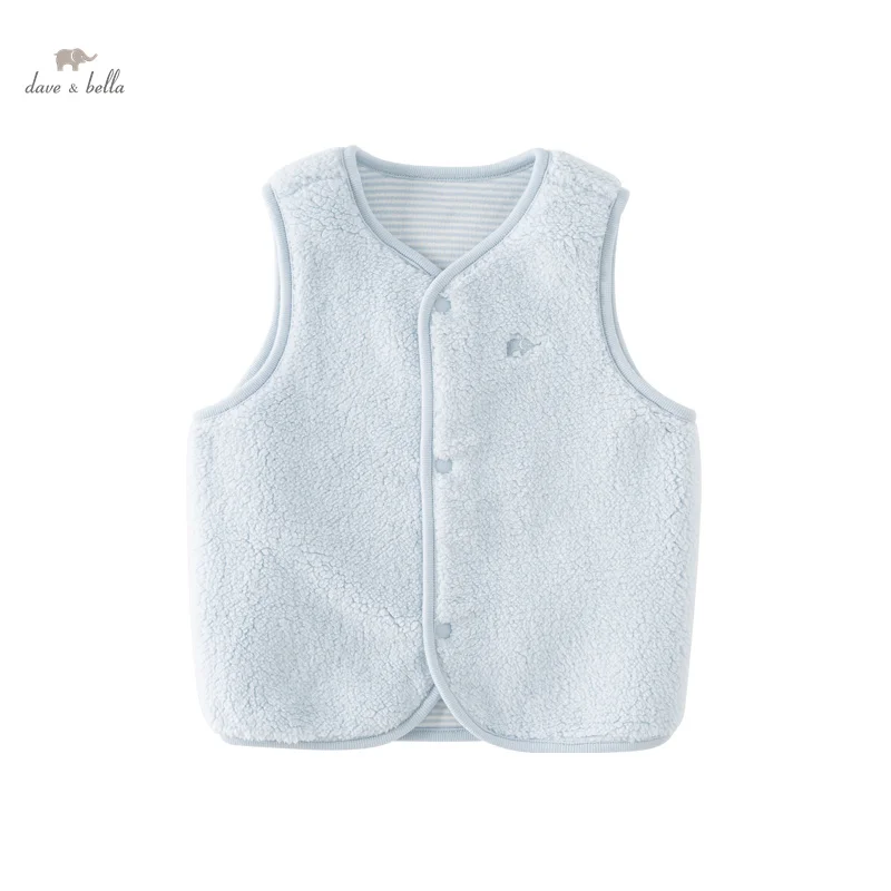 Dave Bella Children Knitted Vest Tank Top 2023 New Autumn Winter Boys Girls Comfortable Fashion Casual Top Outdoor DB4237450