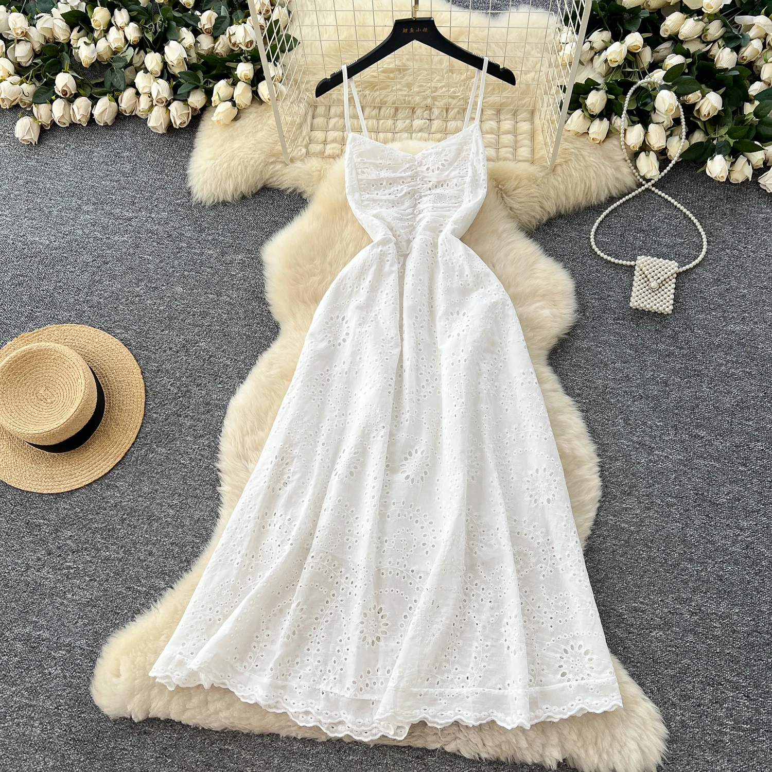 Chic Sexy sleeveless Fairy A-line Summer  Women Boho Sundress  women clothing Long dress