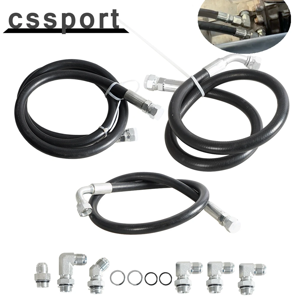 Hot Sale Transmission Cooler Lines & Fittings Adapters Heavy Duty, Braided Hose  For 06-10 GM GMC Chevy LBZ 6.6L w/Allison 