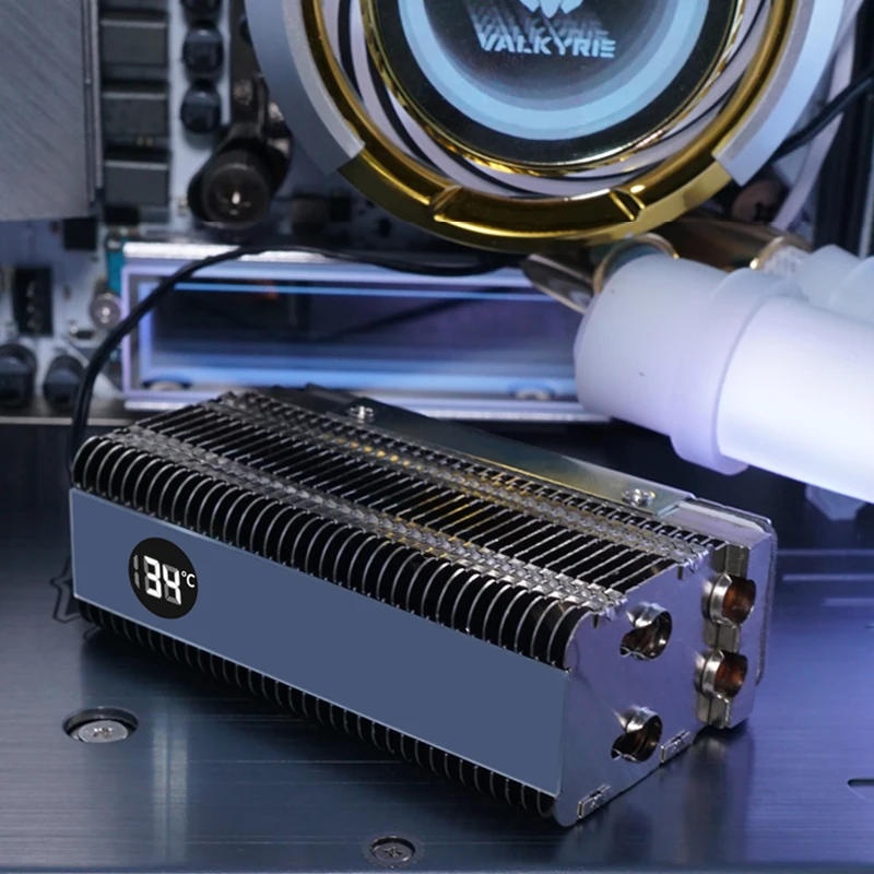 GPUHOLD M.2 SSD-кулер с дисплеем температуры, двойная медная трубка, радиатор твердотельного накопителя M.2 NVME/NGFF 2280, радиатор SSD