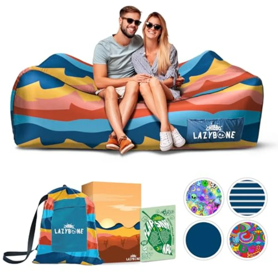 Lazybone Inflatable Couch - Ultimate Inflatable Lounger for Maximum Chill - The Perfect Blow Up Couch for Music Festivals Or In
