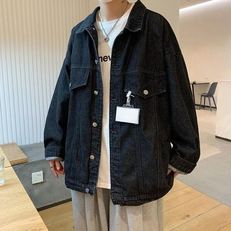 

Button Loose Denim Jackets Man Japanese Retro Cowboy Coat for Men Vintage New in Lowest Price Rock Menswear Branded Worn Outwear
