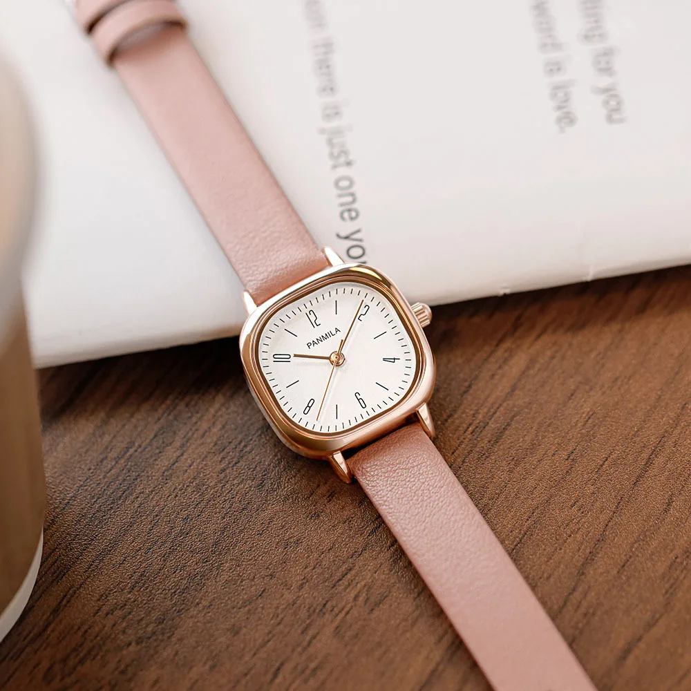 Small Square Watch, Simple And StylishSquareShaped Women'S Watch With A Sophisticated Design Quartz Movement, And Leather Strap.