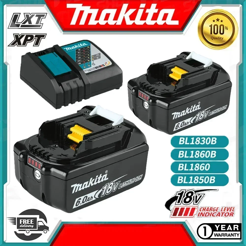 

Original Makita Battery BL1860 BL1850B BL1850 BL1840 BL1830 Screwdriver Battery & Charger 18v Replacement Power Tool Batteries