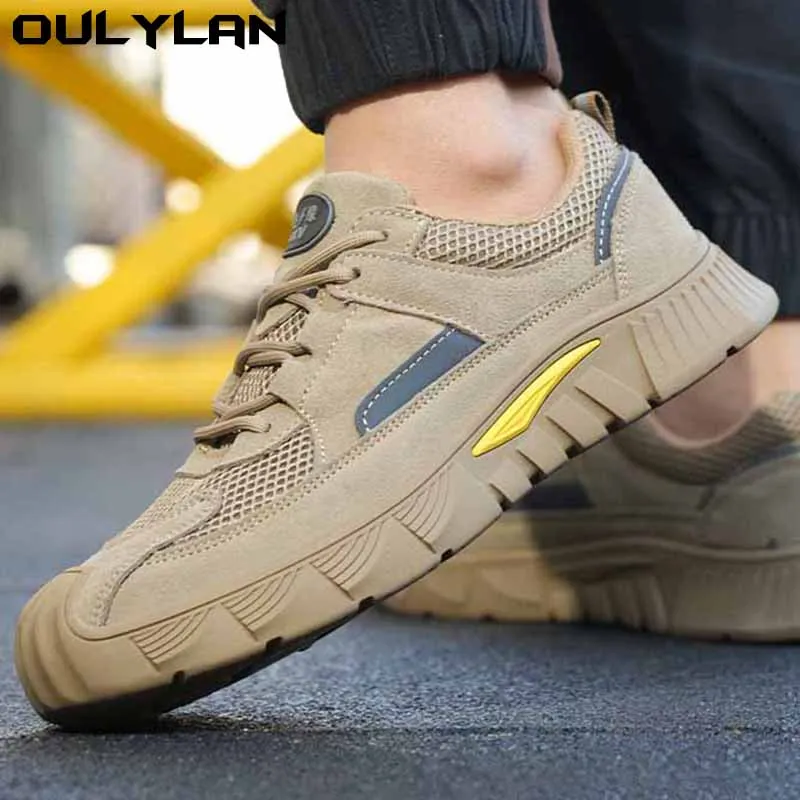 

Oulylan Men's Are Breathable in All Seasons Anti-smashing Anti-piercing Ladle Wear-resistant Safety Shoes Labor Insurance Shoes
