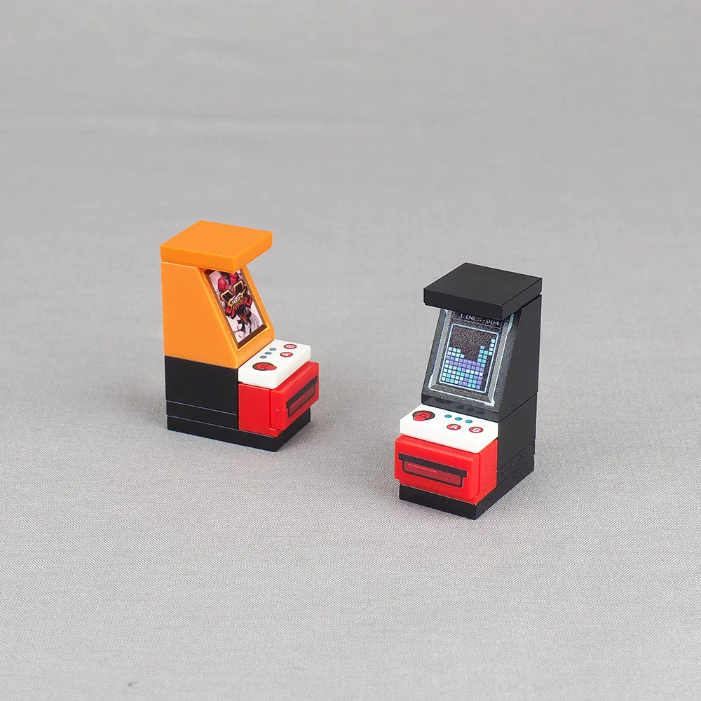 MOC 1PCS Mini Arcade Games Console Building Blocks Set Room Display Screen Compatible Figures Bricks DIY Toys For Children Gift