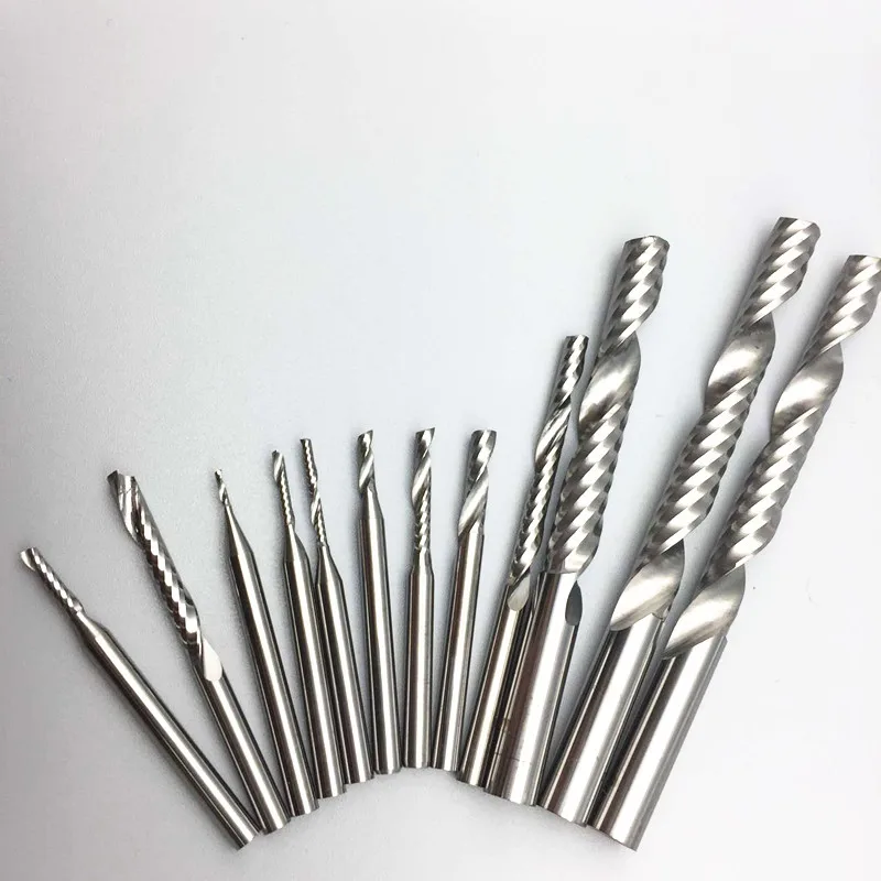 

10pcs 4mm Single Flute Shank Carbide Spiral End Mill Cutter CNC Router Bits, Acrylic and wood single flute endmill bits