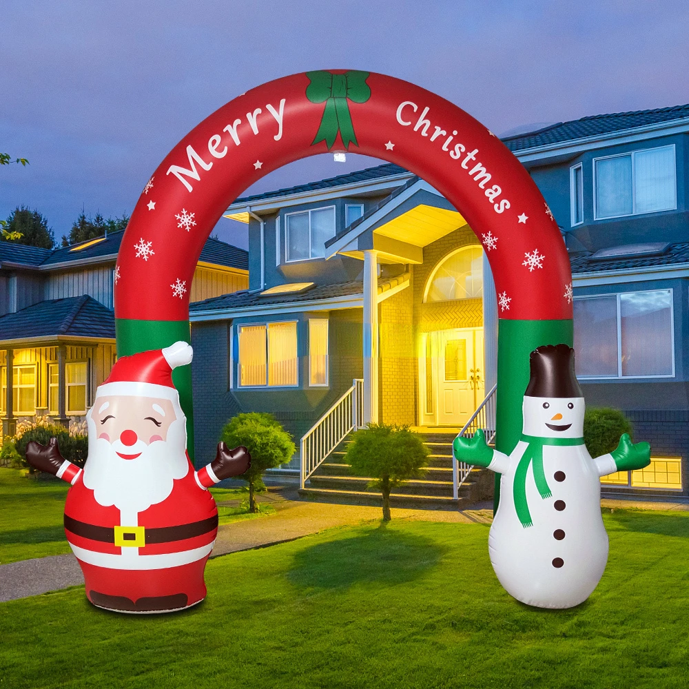 Huge Christmas Inflatable Snowman Santa Claus Arch Lawn Inflatables Home Family Decor Yard Decoration