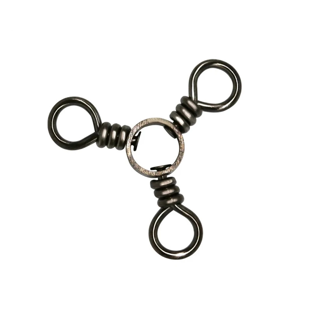 

Accessories 3 Way Swivel Hook Fishhooks Black Nickle Fishing Swivels Fishing Connector Trigeminal Swivels Three-way Swivel