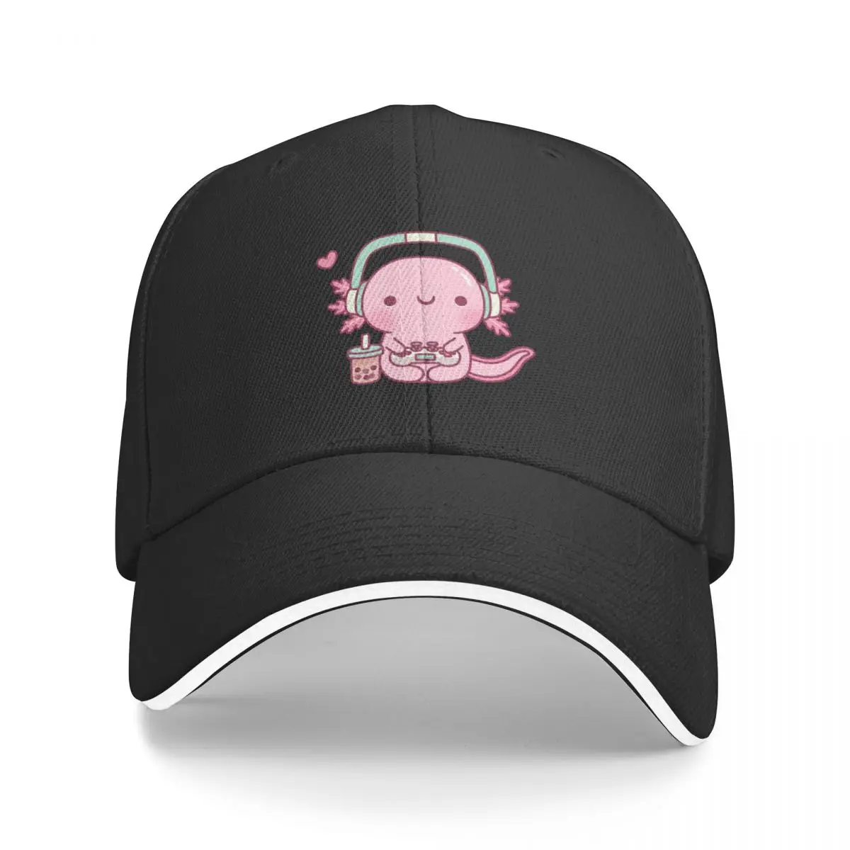 

Cute Axolotl Playing Video Games Gamer Funny Baseball Cap Military Cap Man |-F-| Luxury Brand Men Golf Wear Women's