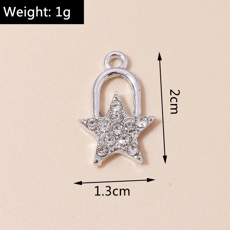Leslie 10 Stück glänzende Kristallsterne-Charms für Ohrringe, Halsketten, DIY-Charms, Anhänger, Schmuckherstellung, Zubehör, handgefertigtes Handwerk – Detail 8