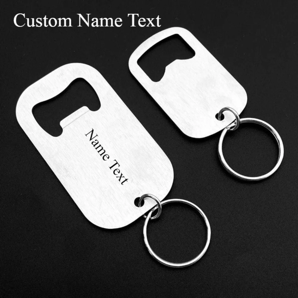 

Beer Bottle Opener with Keychain Portable Bottle Opener Wedding for Guests Restaurant Promotion Giveaway Stainless Steel Gift