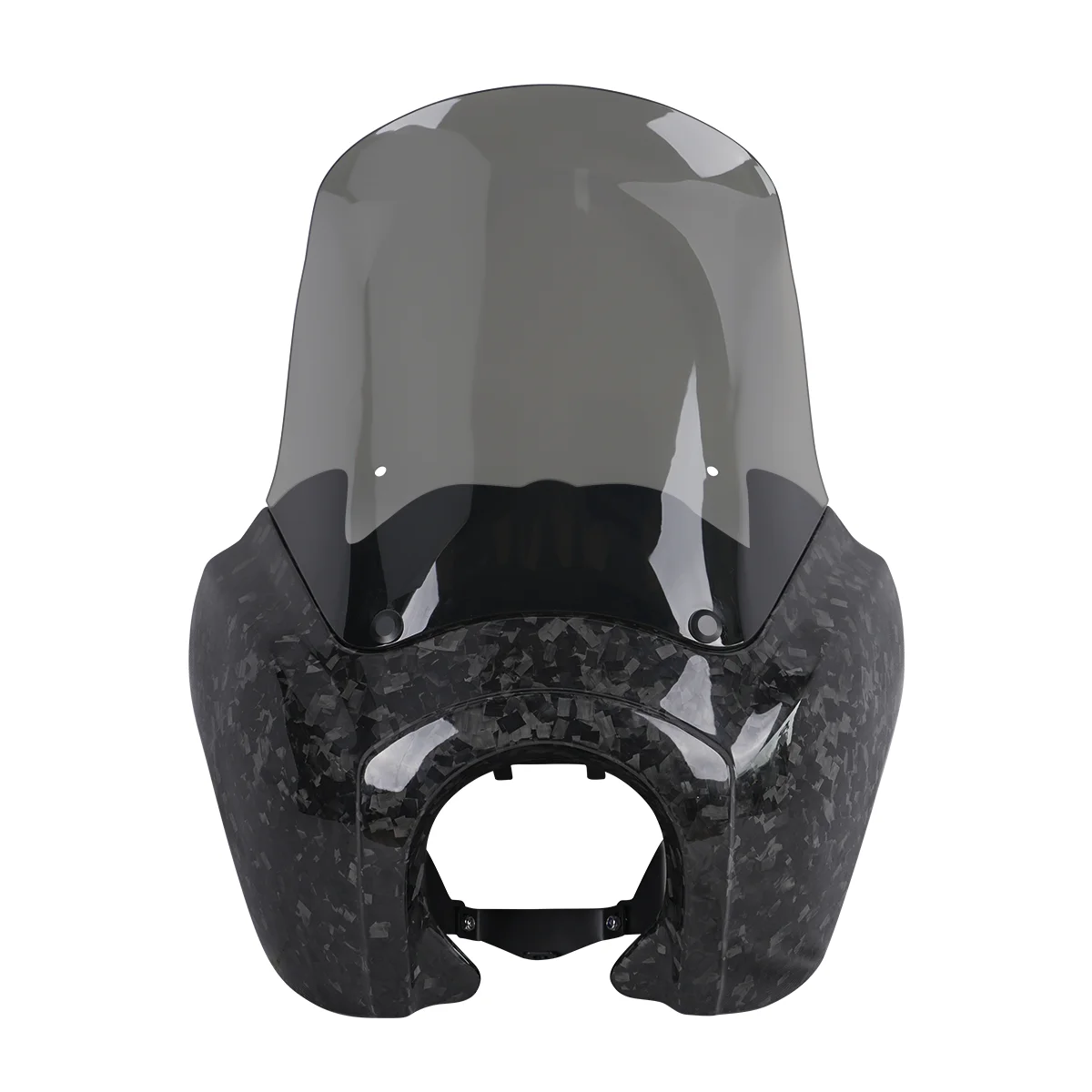 Forged Carbon Fiber Glossy Front Headlight Fairing Cover Windshield with 15'' Darker Smoke Fit for Harley Dyna FXDXT T-Sport