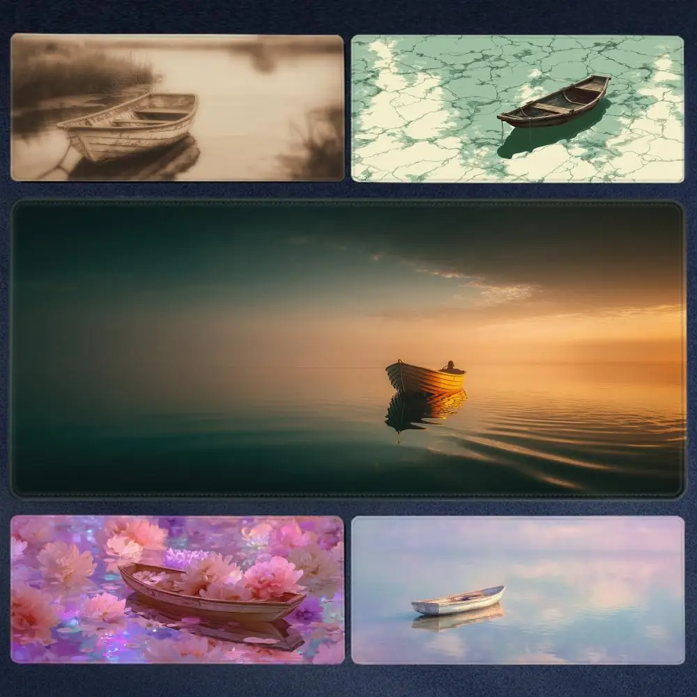 

Wooden Boat Mouse Pad Cute HD Desk Pad Extended Gaming Keyboard Mats Large 90x40cm XXL Gamer Mousepad