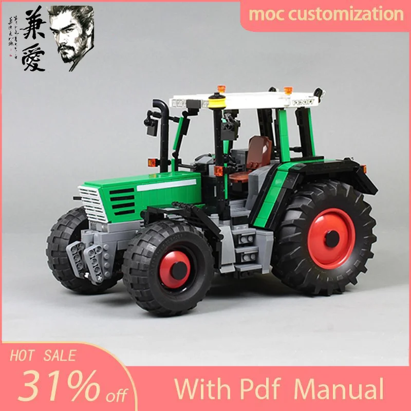 1269 Buah Moc City Engineering Fendt Favorit 514C Model Trailer Traktor Teknologi Blok Bangunan Hadiah Mainan Anak-anak Kreatif