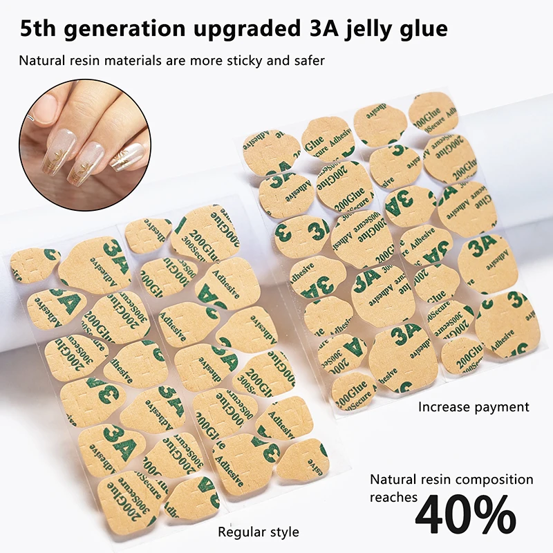 24/120Pcs Double-sided Adhesive Tape Traceless Nail Display Board Paste Practice Fixing Base Jelly Glue Fake Nails Tool Manicure