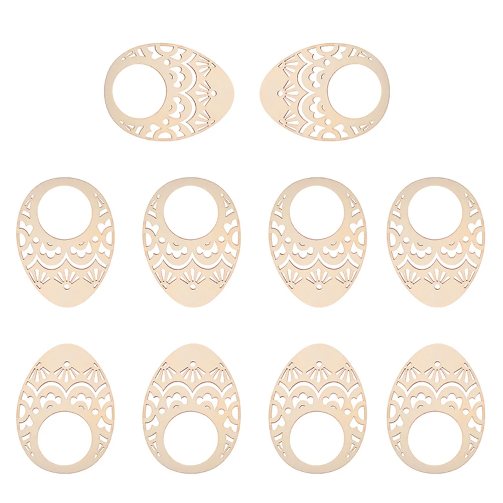 

10Pcs Exquisite Wood Napkin Rings Easter Egg Style Creative Table Decoration for Home Hotel Restaurant Easter Gatherings