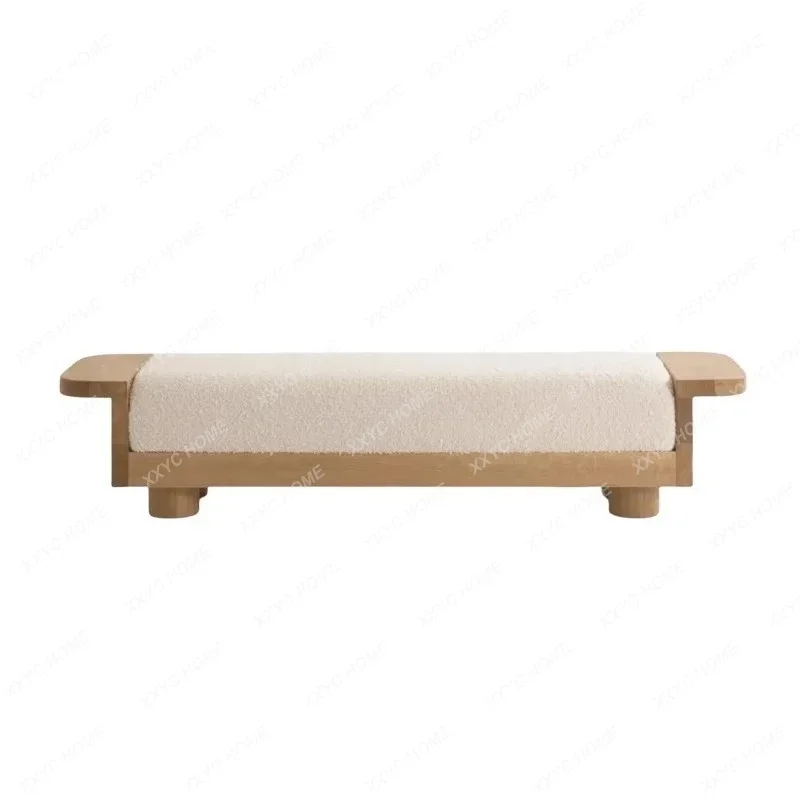 MM Simple Log Wind Living Room Sofa Stool Lamb Fleece Bedroom Bedroom Bedside Stool
