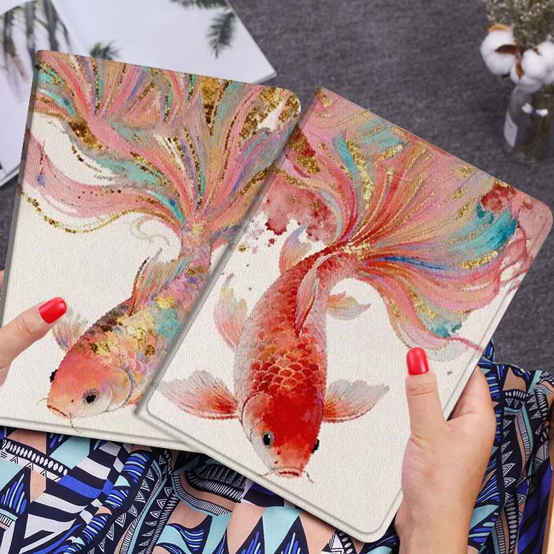 

Red Koi Sparkling Tail For Xiaomi Redmi Mi Poco Pad 2 5 6s 7 7s Ultra Pro Max 14 12.4 12.1 inch Soft Tablet Case Gift