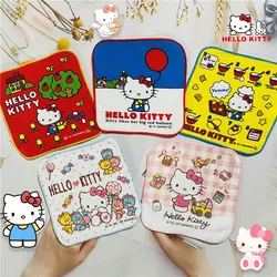 5pcs Sanrio Hello Kitty asciugamano piccolo 15*15cm asciugamano per la bocca del bambino cartone animato comodo asciugamano per la famiglia asciugamano per la pulizia del cotone per bambini