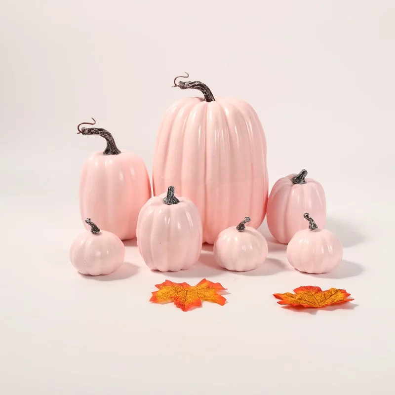 7PCS Simulation Pumpkin Artificial Pumpkin Halloween DIY Craft Decoration Party Wedding Autumn Harvest Fake Pumpkin Decoration