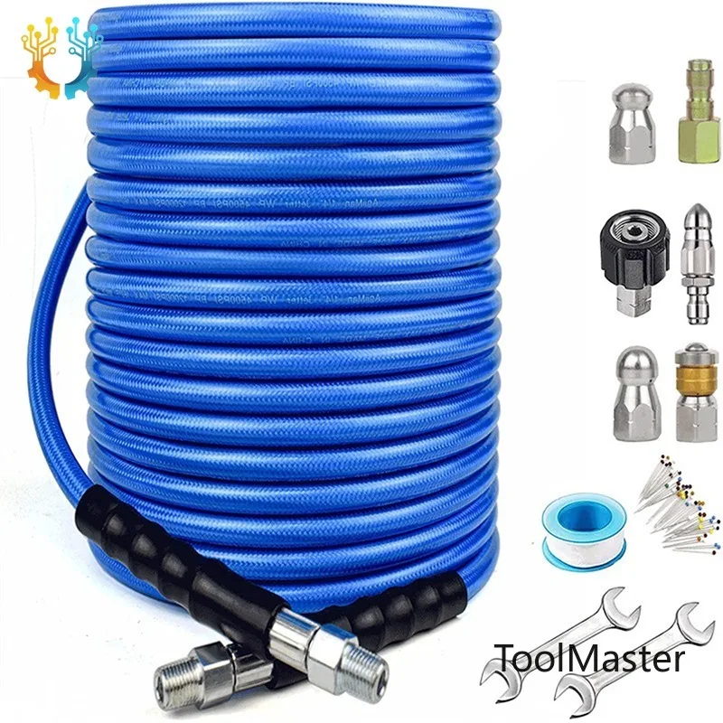 

【2026】5800psi CS High Pressure 400bar Sewer Cleaning Set Portable 30M Drain Washing Jetter Kit Sewer Water Cleaning Hose Pipe Cl