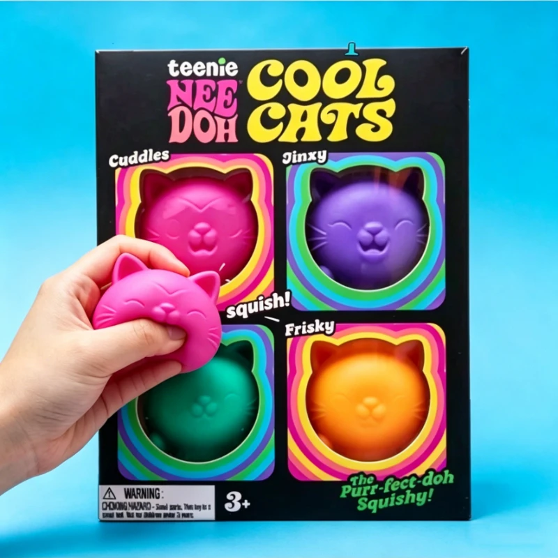brinquedos-sensoriais-antiestresse-schylling-needoh-cool-cat-squishy-bolas-de-apertar-de-recuperacao-lenta-para-alivio-do-estresse-para-adultos-e-criancas