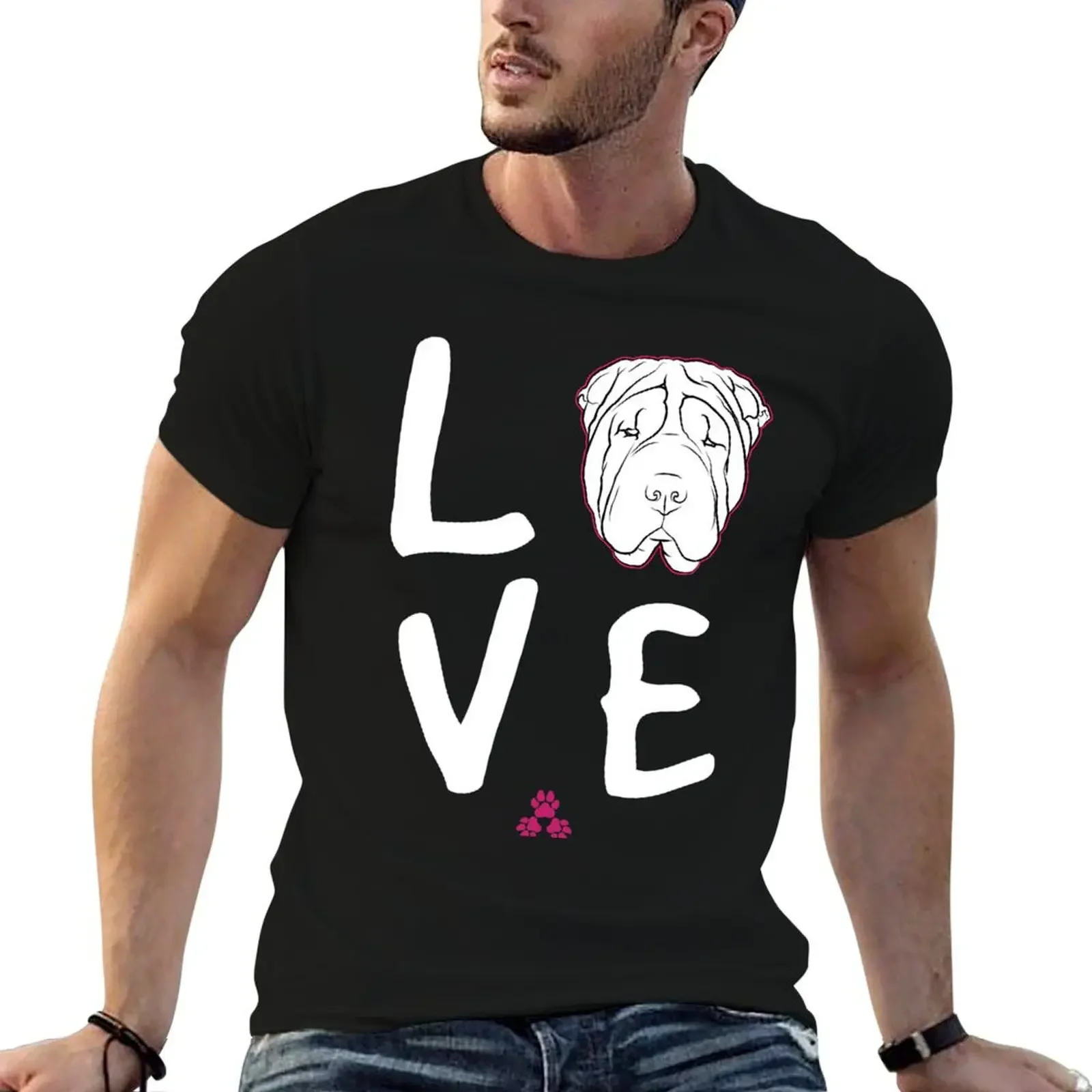 

SHAR PEI Love T-Shirt anime custom t shirt T-shirt men