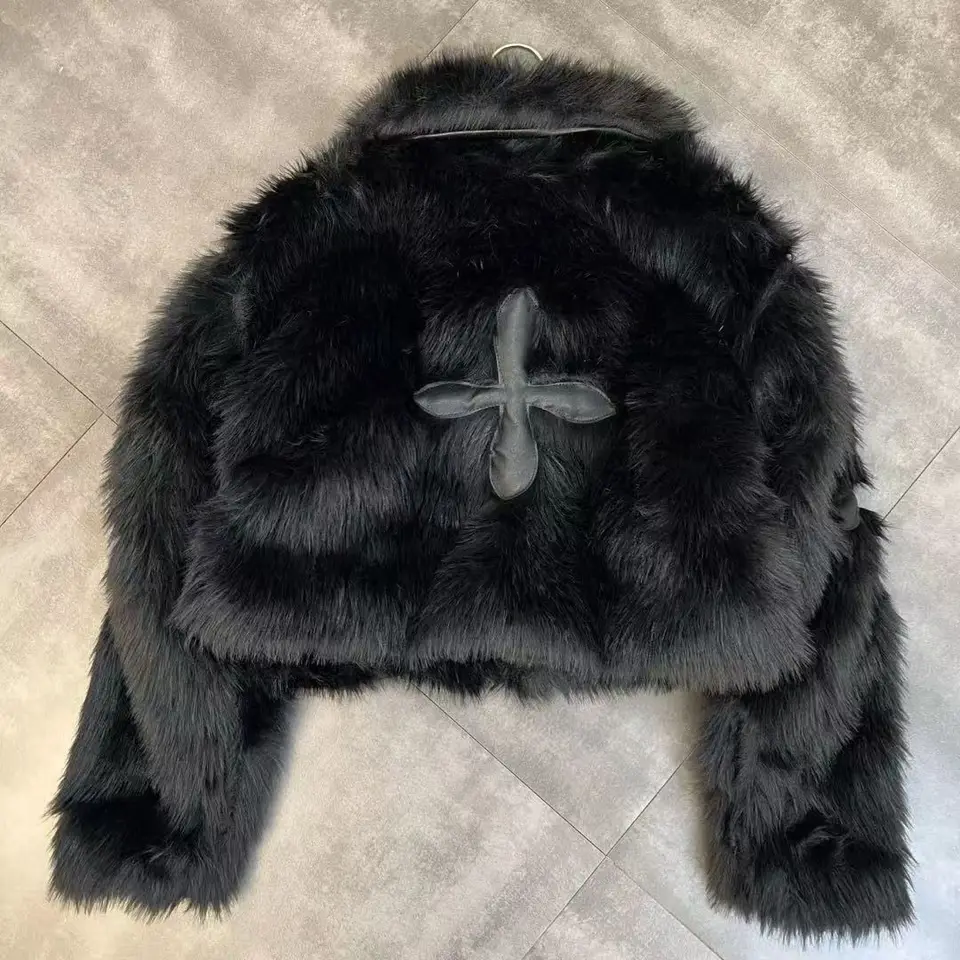 Y2K New Fur Coat Womens Autumn Winter Oversized Jacket Harajuku