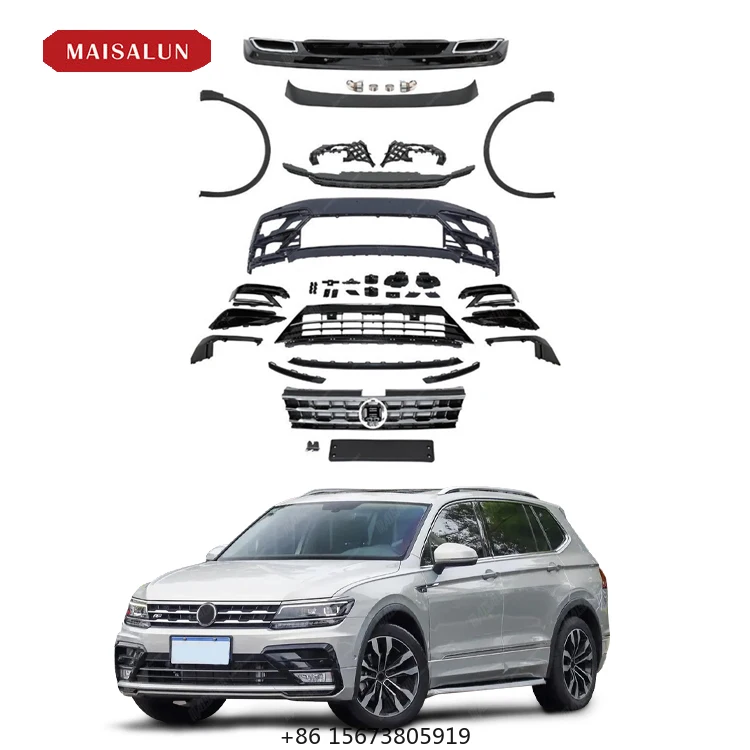 Conversion R-line Look Body Kit for   2018 Auto Parts With Front Bumper Front Lip