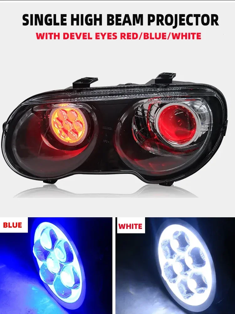 SANVI LED High Beam Projector Lens with Devil Eyes H1 H4 H7 9005 9006 Replacement Lens for Car Headflight Led Lights Lamp