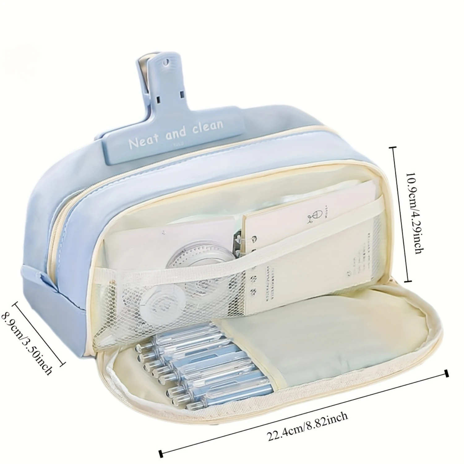 High-Capacity Fabric Pencil Case, Double-Layer Organizer Ideal for Extensive Collection