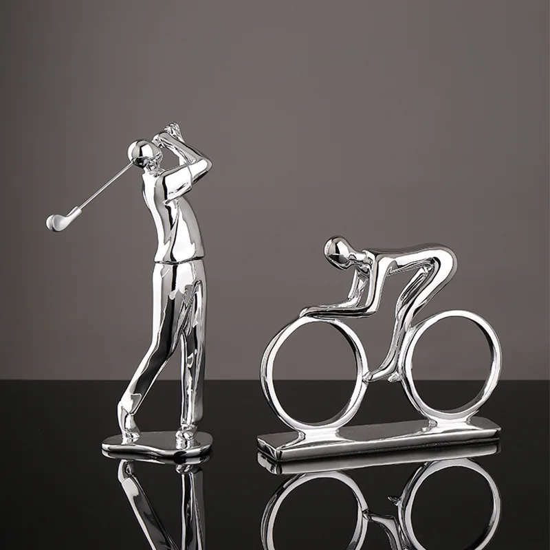 ERMAKOVA Bicycle Statue Champion Cyclist Sculpture Figurine Modern Abstract Art Athlete Home Decor New Room Decoration Ornaments