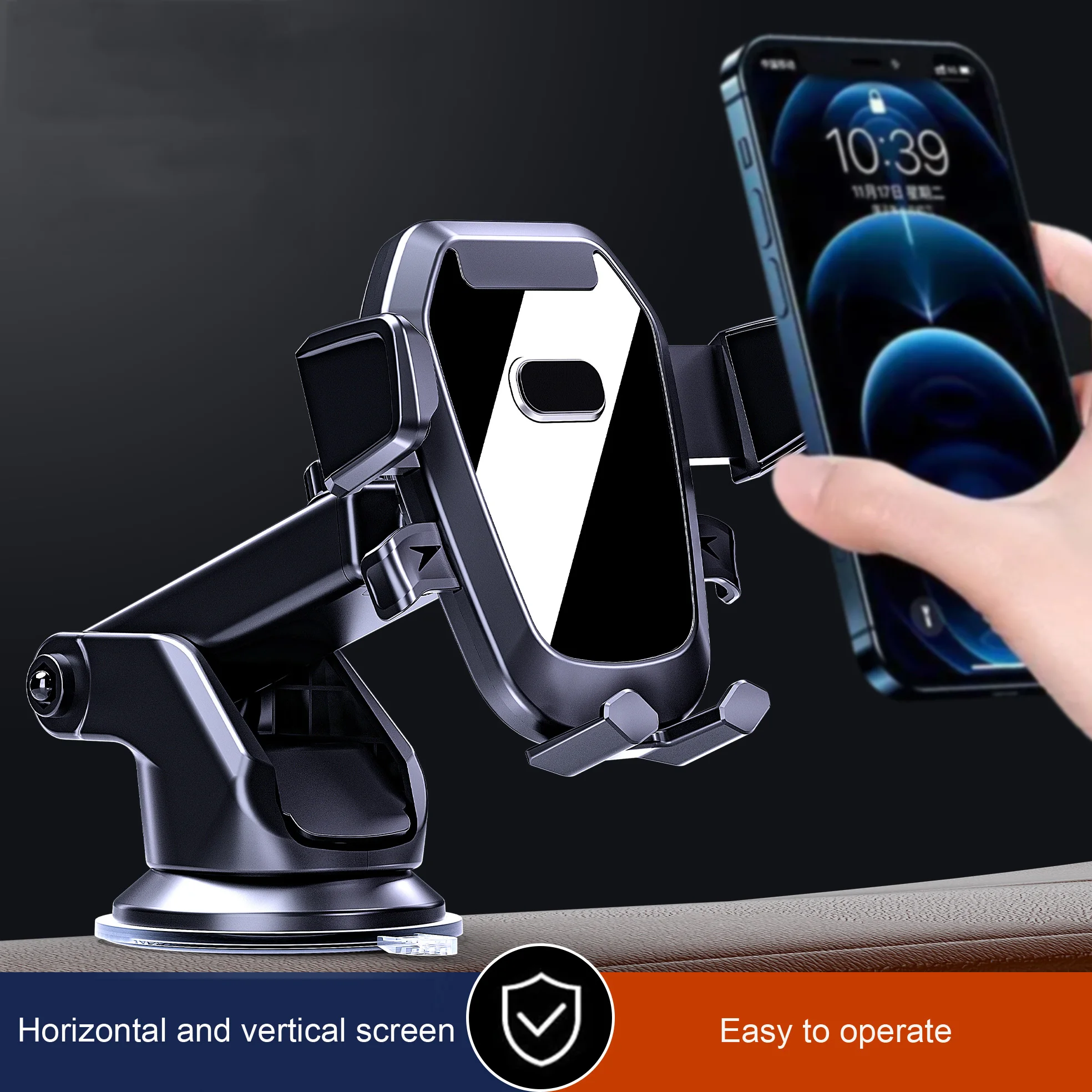 Car Phone Holder Stand Gravity SuckDashboard Phone Holder Universial Mobile Phone Support For iPhone 14 13  Pro Xiaomi Samsung