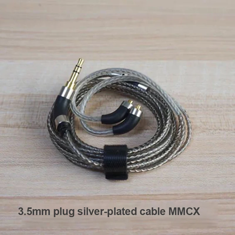 MMCX Silver-Plated Headphone Upgrade Cable, HiFi Audiophile Wire Compatible with SE846/535/UE900, 4.4mm & 3.5mm Plug