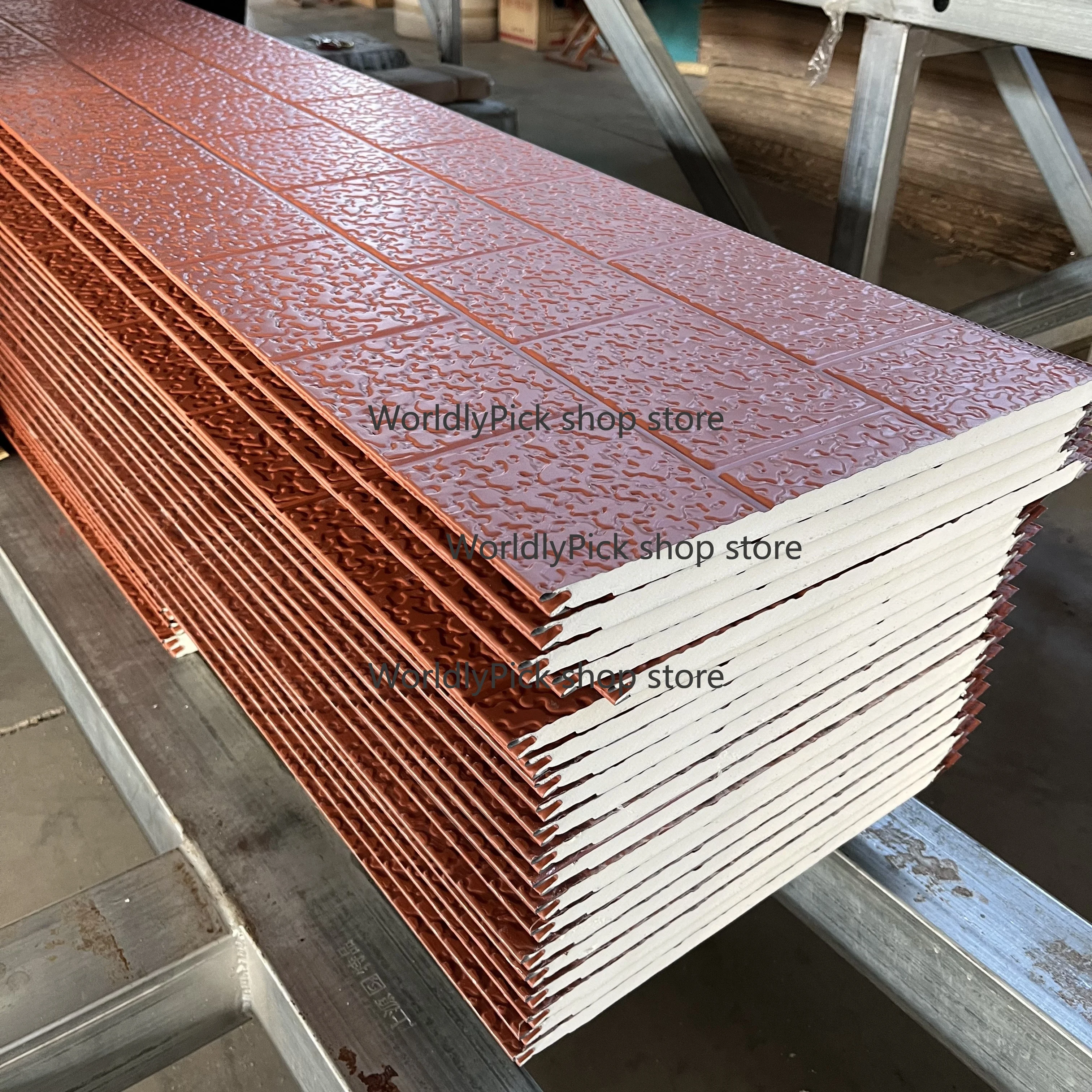 Consult before placing an order Good Quality 25mm Polyurethane Insulation Metal Carved Sandwich Panel PU Panels for Brick Wall