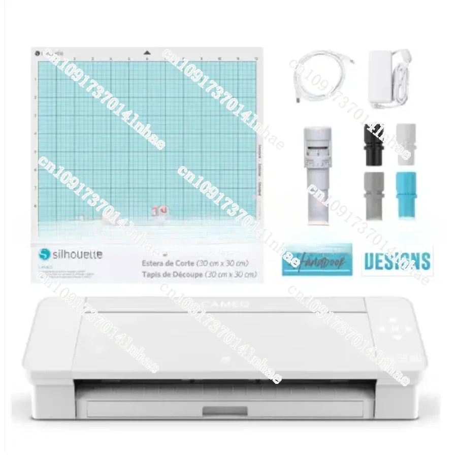 100 Designs and Silhouette Studio Software - White Edition Cameo 4 with Bluetooth 12x12 Cutting Mat Autoblade 2