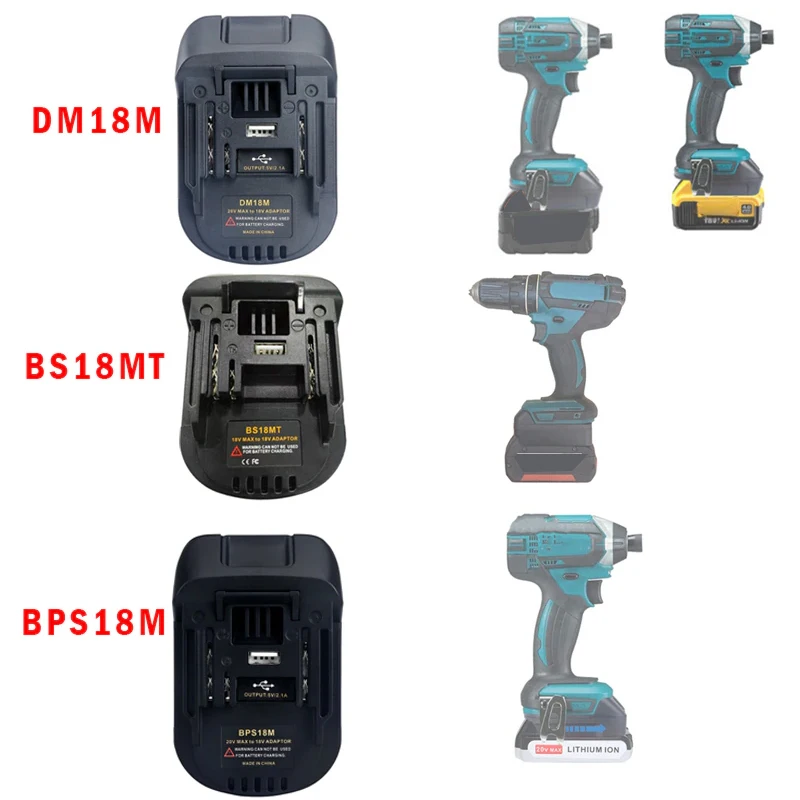 Adapter do elektronarzędzi Makita 18V do Milwaukee/Dewalt/Bosch/Porter Cable 20V Battery Switch do narzędzi Makita 18v