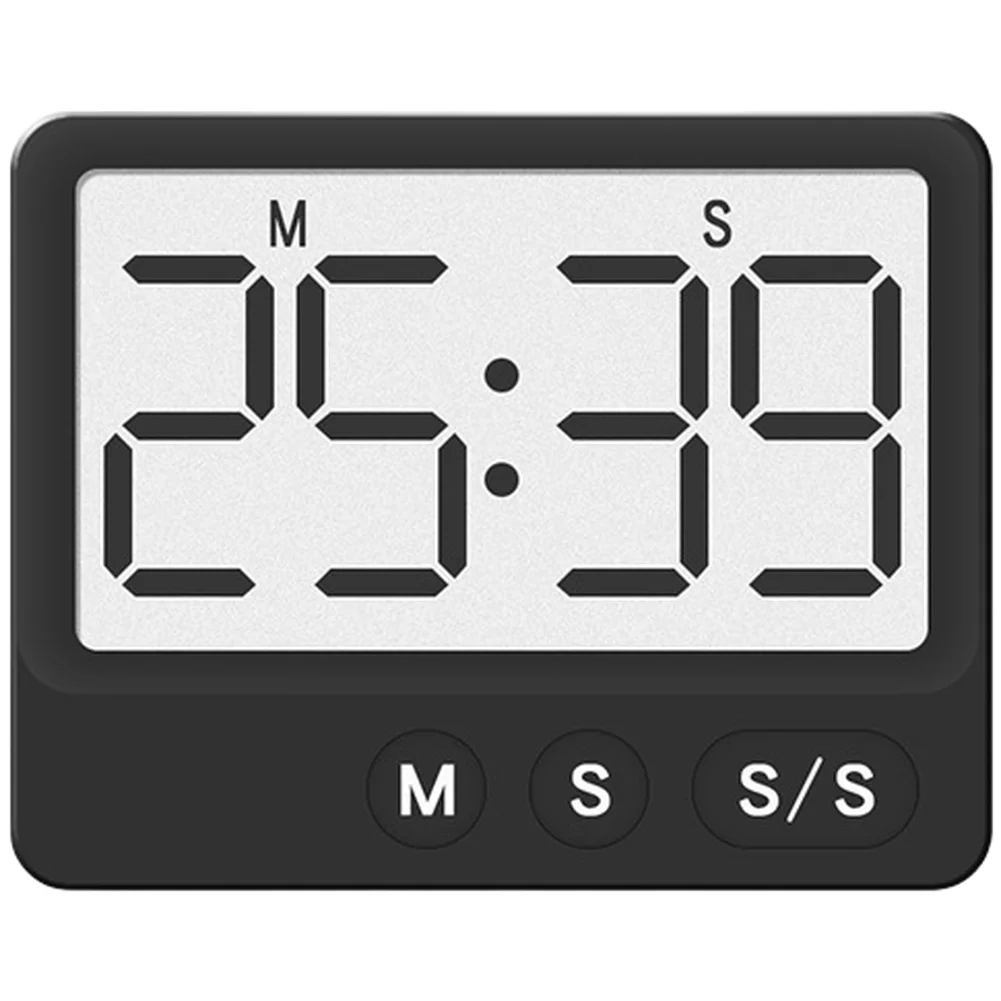Compact Digital Timer with Magnetic Back and Large LCD Screen for Kitchen Baking Study Quiet Operation with One Button Interface