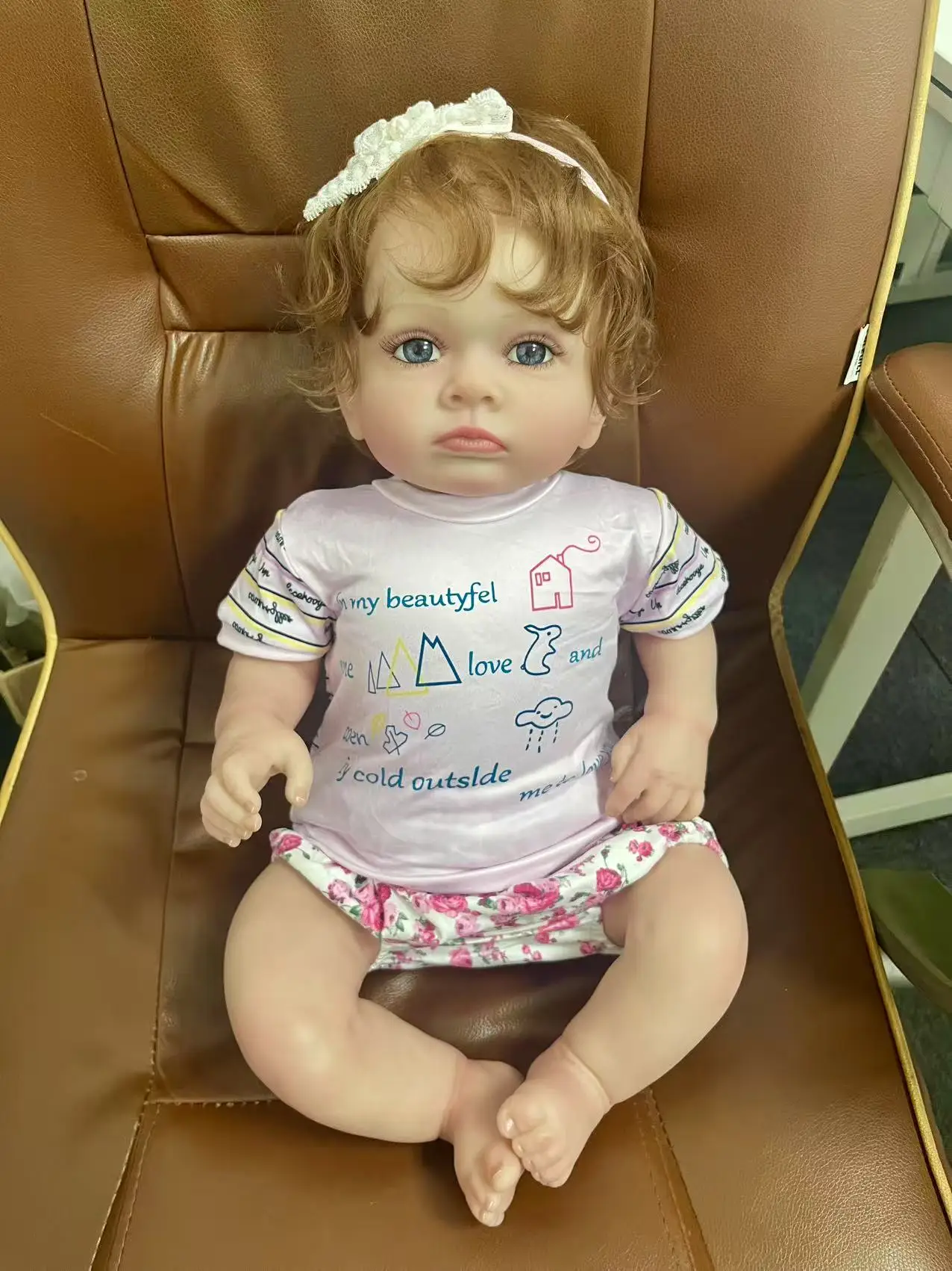 24-calowa lalka Reborn Toddler Tutti z piegami, bardzo szczegółowa skóra 3D z widocznymi żyłkami, realistyczna lalka dla dziewczynek, zabawka