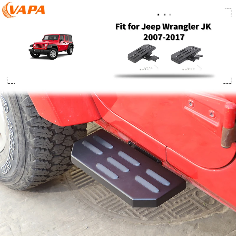 

Ножная педаль для передней и задней двери Jeep Wrangler JK 2007-2017, металлическая педаль, аксессуары для автомобиля на крыше