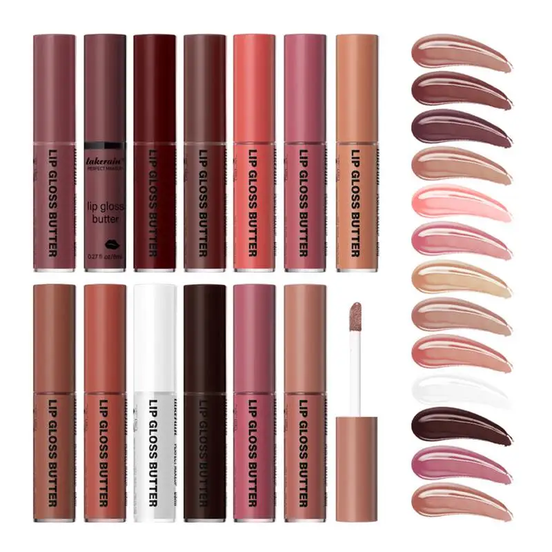 Lip Gloss de longa duração para mulheres, bálsamo labial, batom líquido, manteiga, impermeável, cosméticos, maquiagem, meninas